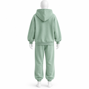 Ensemble survêtement décontracté en coton 100% avec broderie logo de haute qualité, sweat à capuche oversize et pantalon de jogging, tenue streetwear longue pour homme, en promotion - Product Image 6