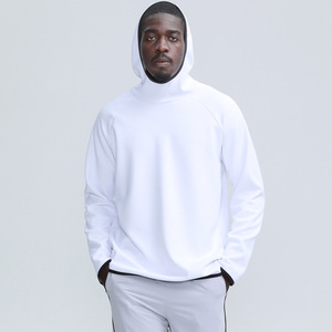 Sweat à capuche de sport noir à manches longues pour homme, coupe ample, séchage rapide, pour la course, l'entraînement et le fitness, col montant, printemps et automne - Product Image 2