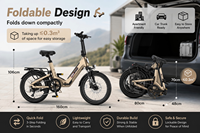 Vélo électrique de ville et de loisirs ENGWE 20 pouces en alliage d'aluminium, 750W, batterie lithium sans balais, amortisseur, pneus larges, écran d'affichage