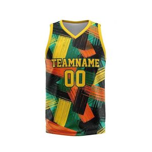 Camisetas de Baloncesto Sublimadas de Alta Transpirabilidad para Jóvenes, con Silueta de Palmera Tropical, Directo de Fábrica - Product Image 3