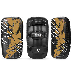 Venomous Custom Leather Muay Thai Kick Pads Curved Arm Pads Training Strike <b>Shield</b> OEM Manufacture - Product Image 1