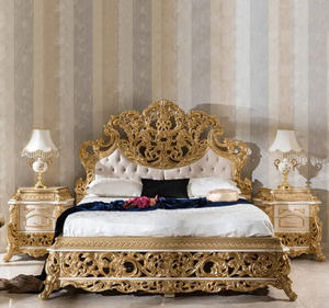 Juego de Dormitorio King Size de Lujo, Estilo Francés, Madera de Caoba Sólida, Tallado a Mano, con Almacenamiento, Estilo Antiguo - Product Image 2