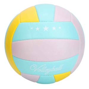 Balón de Voleibol de Entrenamiento de Cuero Suave, Tamaño Oficial 5, Cosido a Máquina, Material de Agarre Firme, Equipo Deportivo para Todos los Niveles - Product Image 1