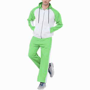 Ensemble de survêtement pour homme, couleur kaki et blanc, à capuche, sweat-shirt zippé, pantalon de survêtement, décontracté, automne, deux pièces - Product Image 6