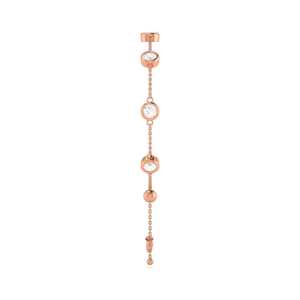 Diamond <b>Charm</b> <b>Rose</b> <b>Gold</b> Plated Link Chain 925 Sterling Silver Women Everyday Bangle - Product Image 1