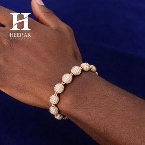Pulsera de Lujo con Diamantes Engastados, Oro de 14K, Diseño de Bolas Redondas, Estilo Disco, Joyería Hip Hop Unisex - Product Image 2
