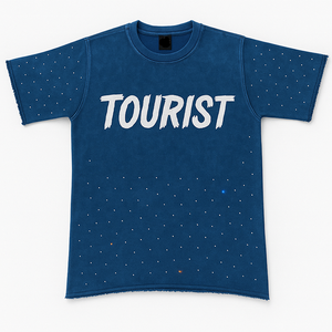T-shirt à manches courtes pour homme rouge avec imprimé touristique blanc, coupe classique, style décontracté, tissu jersey, col rond - Product Image 6