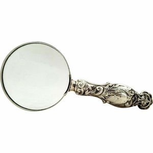 Lupa de Mano con Mango de Plata de Ley Antigua, Diseño Detallado de Pájaro, Lupa Óptica para Lectura, Regalo Coleccionable - Product Image 1