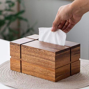 Caja de pañuelos artesanal de nogal negro entero |   Elegante Servilletero de Madera para Decoración del Hogar - Product Image 6