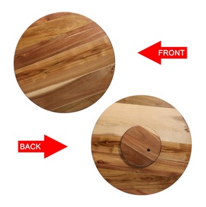 Bandeja Giratoria Redonda de Madera y Metal con Base de Rodillo para Mesa de Comedor, Cocina y Entretenimiento en el Hogar - Product Image 5