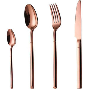 Ensemble de couverts en acier inoxydable au design moderne et luxueux, fourchettes, cuillères, couteaux, compatibles lave-vaisselle, pour hôtel, restaurant, maison, cuisine, salle à manger - Product Image 3