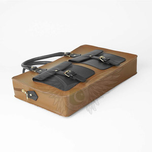 Sac pour ordinateur portable en cuir véritable, de qualité professionnelle, avec sections et compartiments de rangement, idéal pour le travail et les voyages - Product Image 5