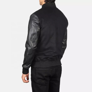 Blouson universitaire OEM pour homme de haute qualité, broderie chenille, personnalisé, style baseball, grandes tailles, manches en cuir, pour l'hiver - Product Image 2