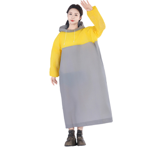 Modern <b>Long</b> Rain Jacket Waterproof Hooded Poncho for Women Orange Grey Outdoor <b>Coat</b> <b>Lightweight</b> Hiking Rainwear New Travel Top - Product Image 4