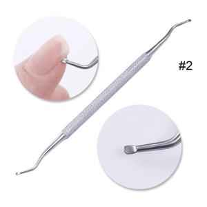 Empujador de Cutículas Profesional Desechable de Acero Inoxidable, Removedor de Piel Muerta de Doble Uso para Pedicura y Manicura, Arte de Uñas - Product Image 2