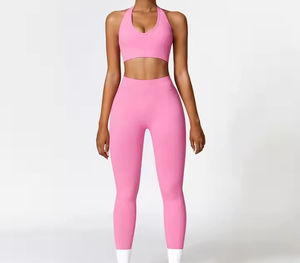 Ensemble de yoga 2 pièces pour femme : Leggings taille haute et crop top dos nu - Product Image 6