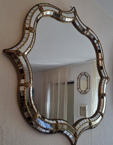 Espejo de pared veneciano estilo Murano vintage – Dorado / facetado - Product Image 2