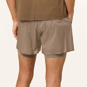 Service OEM en gros – Shorts de sport personnalisés pour hommes, couleur unie, en tissu peigné coupe-vent, séchage rapide, respirant, taille mi-élastique - Product Image 3