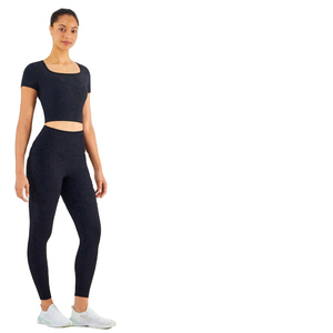 New Breathable Sportswear Solid Color Sports Bra High Quality Leggings Yoga 2 Piece <b>Set</b> for Women - Product Image 4