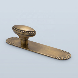 Classic Brass Oval Cabinet Knob backplate <b>Beaded</b> Design Black Matte Finished Furniture Handle Kitchen Bathroom Bedroom <b>Door</b> - Product Image 5