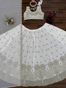 ชุดเดรสยาวผ้าจอร์เจตต์สำหรับผู้หญิง งานปักสีขาว ความยาวระดับข้อเท้า แห้งเร็ว ยับง่าย ใส่ได้สองด้าน เหมาะสำหรับงานเลี้ยง - Product Image 6