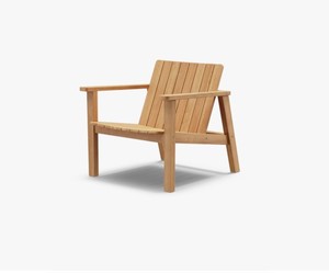 Ensemble de chaise longue d'extérieur en teck moderne et repose-pieds assorti à lattes - Product Image 3