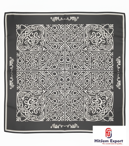 Collection en gros de foulards carrés tendance et personnalisés, imprimés, doux au toucher soyeux, utilisables comme hijab ou châle, pour la mode avant-gardiste. - Product Image 1
