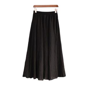 Jupe longue évasée en jean de coton délavé pour femme, taille haute, tendance - Product Image 5