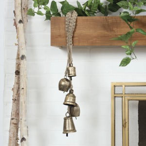 Campanas Antiguas Hechas a Mano de Bronce, Forma Redonda, Adornos Colgantes Decorativos, Decoración para Árbol de Navidad - Product Image 3