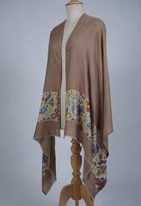 Châle en cachemire et laine fine VIC pour femme, usage quotidien hivernal, élégant, bordure florale tissée, doux, chaud, de qualité supérieure, 70x200cm - Product Image 2