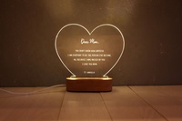 Marco de Fotos de Madera Delarchi con Notas Grabadas, Deseos Personales, Grabado en Relieve, Impresión a 2 Colores, Regalo Significativo para Mamá