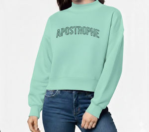 Sweat-shirt à col montant pour femme, en tissu doux, coupe décontractée, manches longues et style contemporain pour un look décontracté au quotidien. - Product Image 3