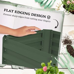 Fioriera zincata verde chiaro 60x60 cm con gabbia per pomodori per piante rampicanti e orto rialzato - Product Image 6