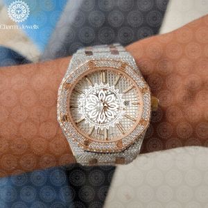 Charm Jewells Luxury Stainless Steel Watch 42mm Round Dial Sapphire Crystal Quartz Movement <b>Chronograph</b> Unisex Fashion Design - Product Image 6