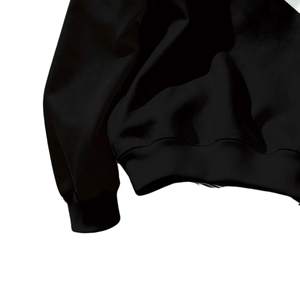 Sweat à capuche unisexe noir et blanc à blocs de couleur, 100 % polyester, avec logo frontal, en molleton bouclette coupe-vent, style streetwear décontracté pour l'hiver - Product Image 6