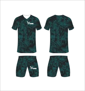 Conjunto de Camiseta de Fútbol Sublimada para Hombre, Cuello en V, Manga Corta, Absorbe la Humedad, Ajuste Atlético, Patrón de Camuflaje - Product Image 1