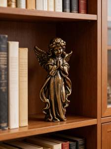 Figura Decorativa de Ángel de Latón para el Hogar, Adorno Decorativo Elegante Hecho a Mano para Interiores Modernos y Decoración de Mesa de Oficina - Product Image 6