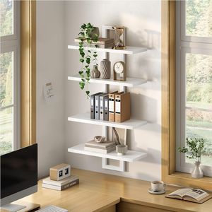 15 Inch 2-Tier Floating Wall Mounted Storage Shelves Hanging Bathroom and Living Room Shelves Set - Product Image 1