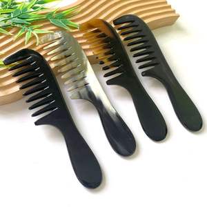 Peine de Cuerno de Búfalo Rústico para el Cabello, Peine de Cuerno Natural de Color Natural para Extensiones de Cabello, con la Mejor Calidad - Product Image 3