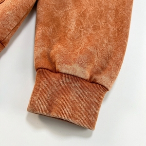 Sweat à capuche oversize pour homme, style streetwear, délavé à l'acide, imprimé lettres, broderie chenille, couleur foncée - Product Image 4
