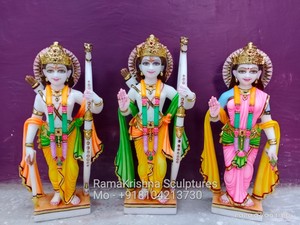 Estatua decorativa de mármol blanco Ram, Darbar - Product Image 5