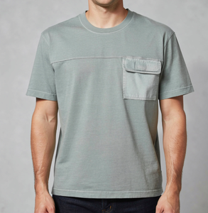 Wholesale Unisex Formal Short Sleeve 100% Cotton Heavyweight T-Shirt with Front Logo Pocket Blank <b>Design</b> Eco-Friendly - Product Image 4