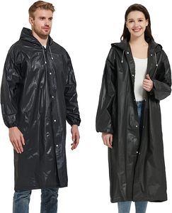 Quality <b>Long</b> Rain Jacket Waterproof Hooded <b>Coat</b> for Men and Women Clear Green Rainwear <b>Lightweight</b> Travel Windbreaker New Top - Product Image 2