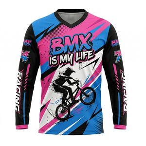 Maillot de cyclisme à manches longues imprimé à séchage rapide, respirant et anti-humidité pour hommes et femmes - Product Image 1