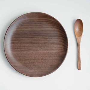Kitchen Luxury Wood Round Walnut Wooden Dinner Plate for Serving - Product Image 5
