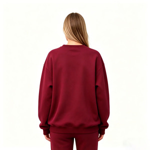 Sudadera de Felpa Personalizada Ecológica para Mujer, Sudadera de Gimnasio con Cuello Redondo, Sudadera con Capucha de Algodón, Sudadera Holgada de Lujo - Product Image 3