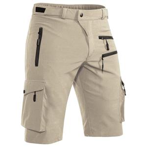 Shorts cargo de sport pour hommes, avec cordon de serrage, logo personnalisé, style motard, tissu tricoté, coupe confortable pour l'exercice et la course à pied - Product Image 4