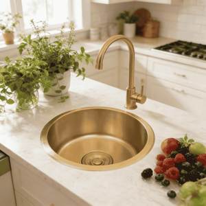 Évier de cuisine de luxe en laiton fait main, lavabo de style farmhouse haut de gamme, construction robuste et élégante pour maisons modernes de luxe - Product Image 3