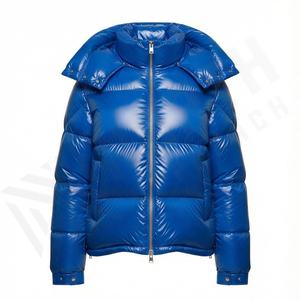 Chaqueta acolchada de alta calidad para hombre, sublimación de nailon con piel larga brillante, abrigo de invierno de talla grande a la moda para hombre, mujer y hombre - Product Image 2
