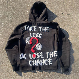 Ombre 100% Cotton Puff Screen Printing Streetwear Full Zip Hoodie Eco-Friendly Breathable Unisex Oversized Custom Logo Hoodies - Product Image 5